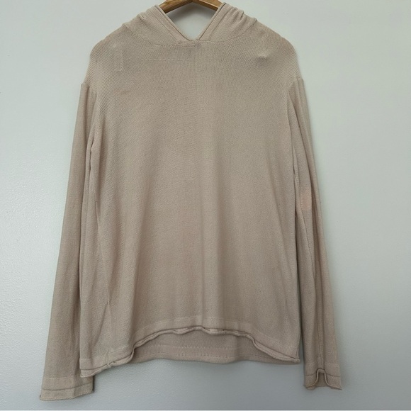 T by Alexander Wang beige knit pullover hooded sweater. L - Picture 1 of 8